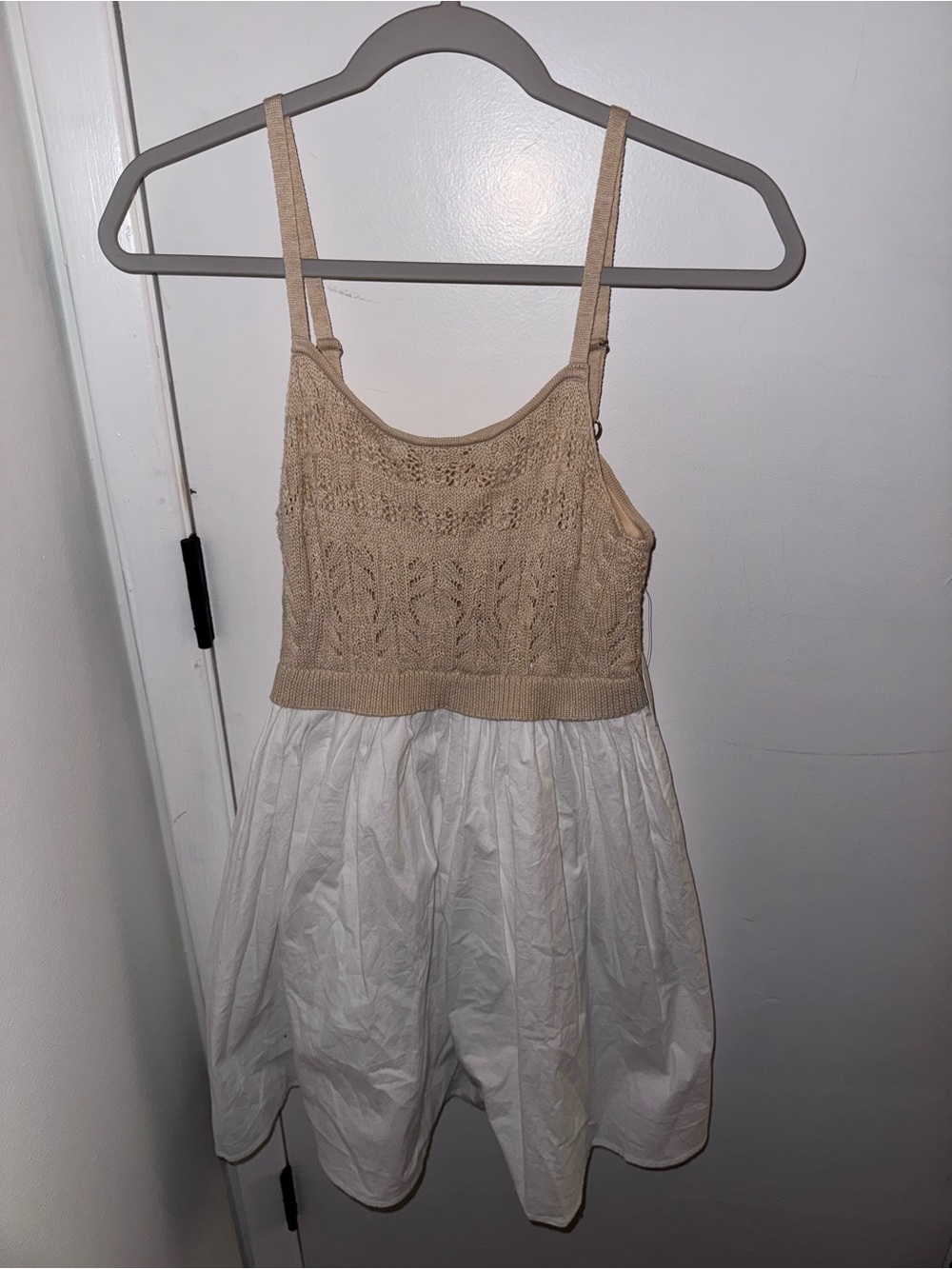 NWT Altar'd State Crochet Knit Top & White Poplin Mini Dress